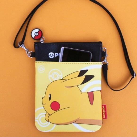 Black Small Crossbody Shoulder Bag with Zipper for Unisex - Picture 7 of 8